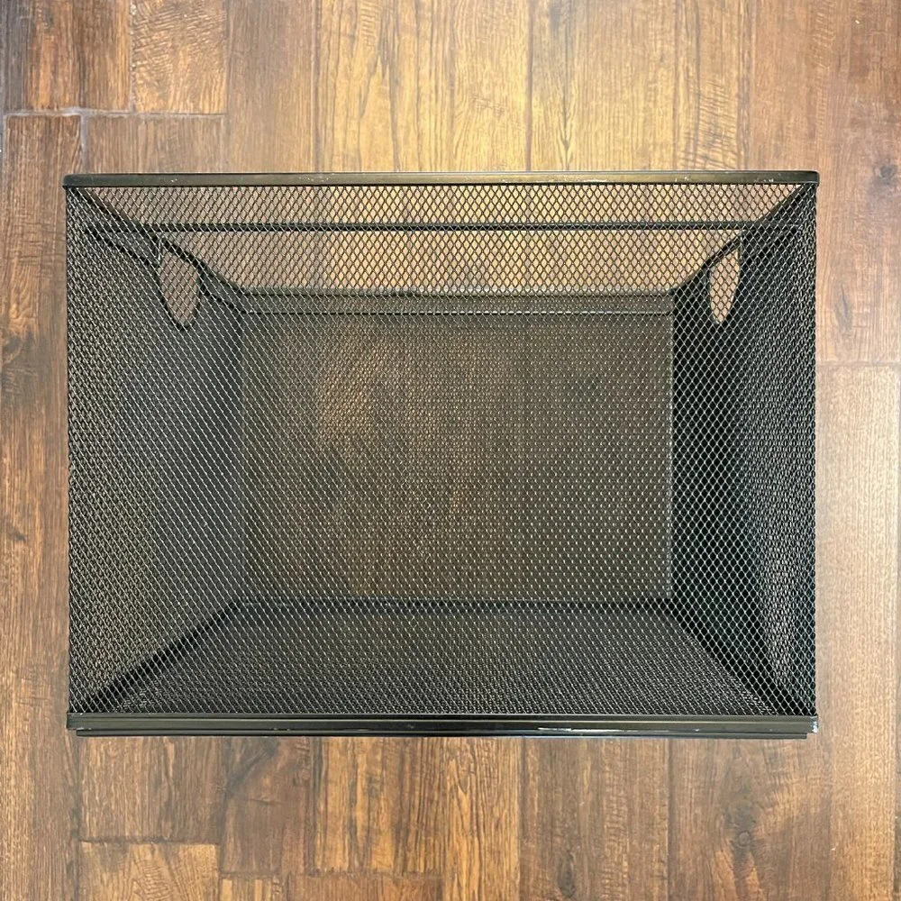 Black Mesh Crate File Organizer Box